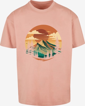 T-Shirt 'Sonnenuntergang Berglandschaft' F4NT4STIC en rose : devant