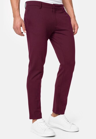 Coupe slim Pantalon chino 'Burch' JEFF en rouge