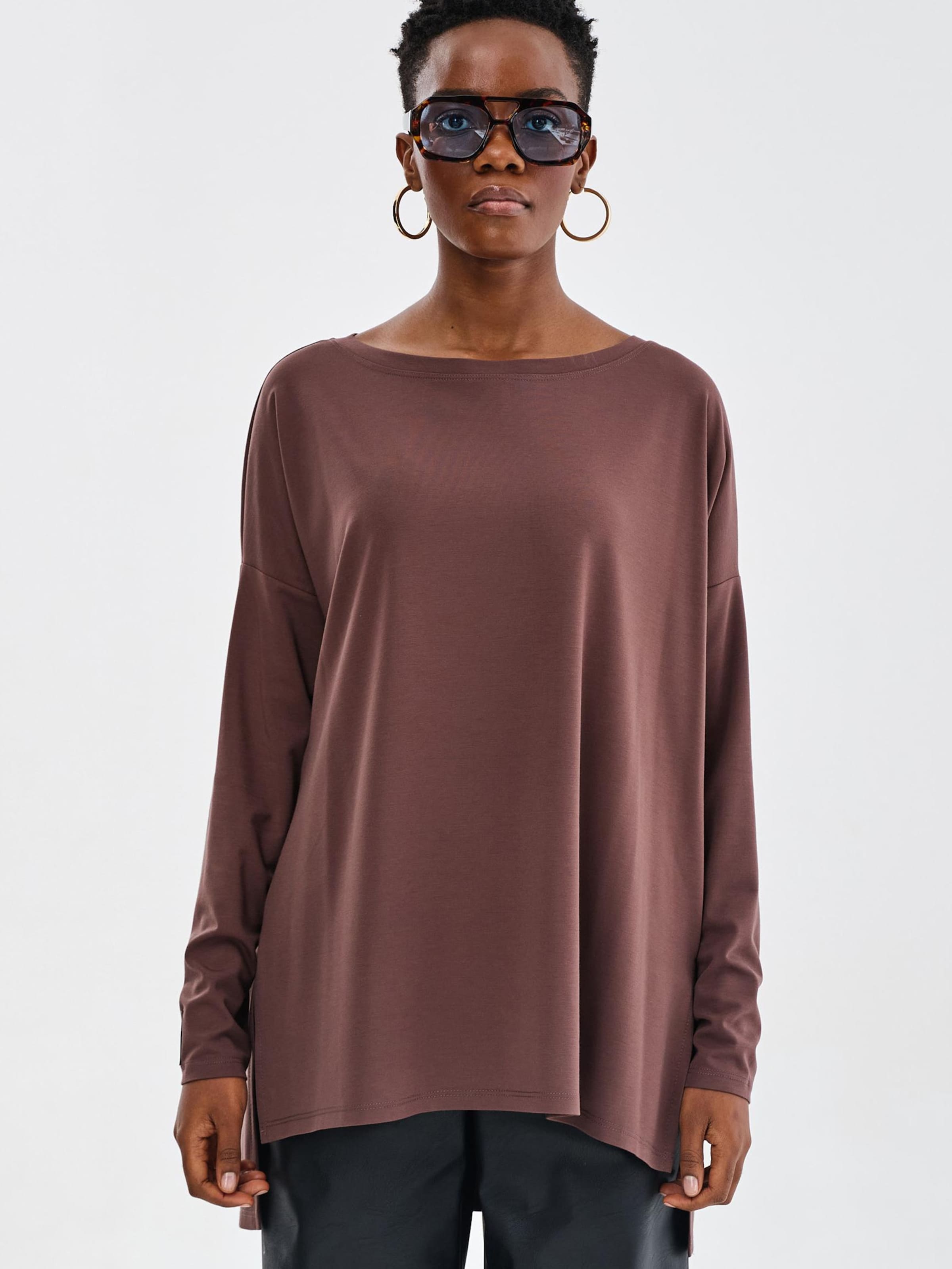 Blue Shadow Bluse‌‌ in Braun: Vorderseite