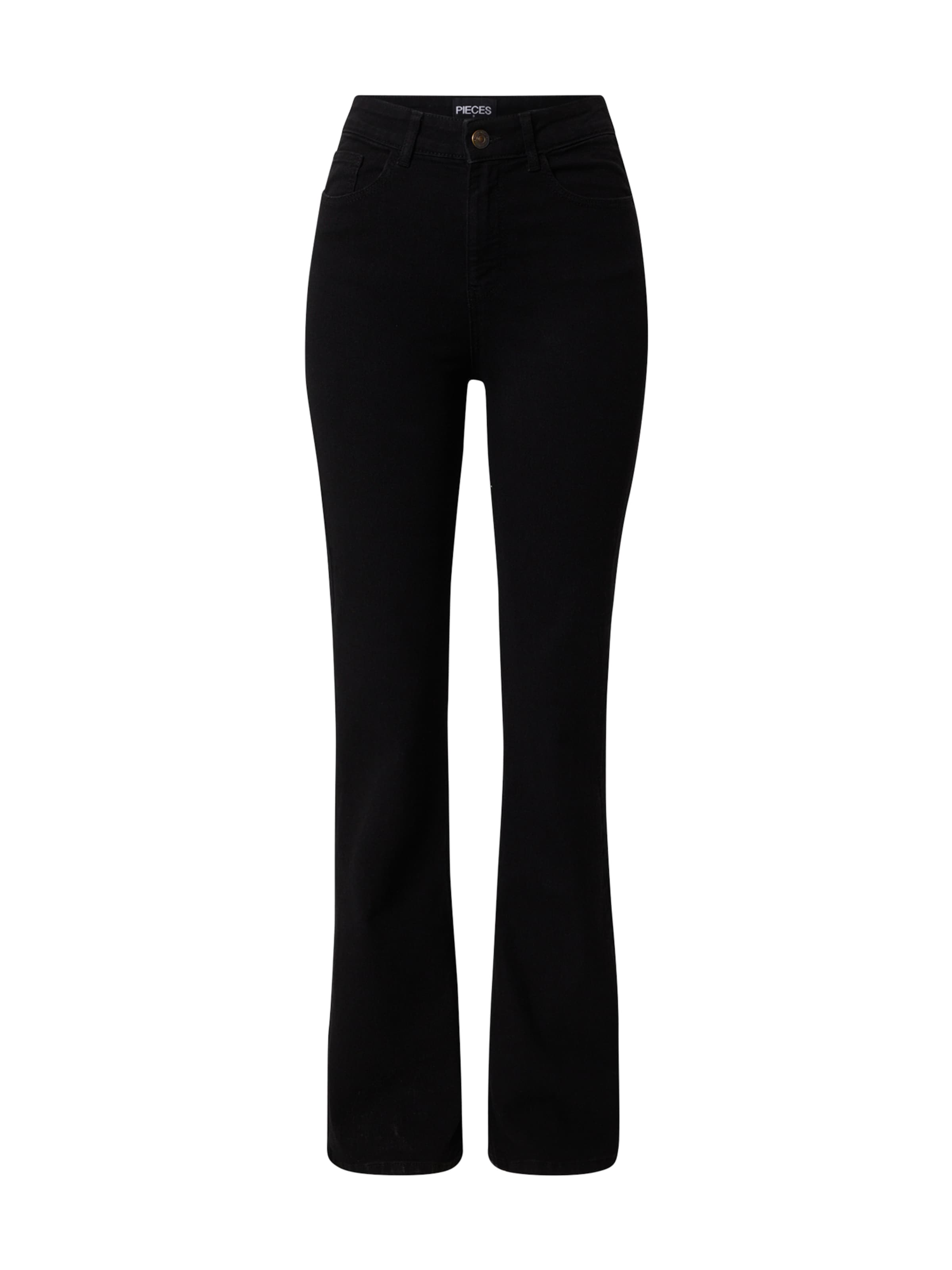 Flared Jeans 'Peggy' di PIECES in nero: frontale