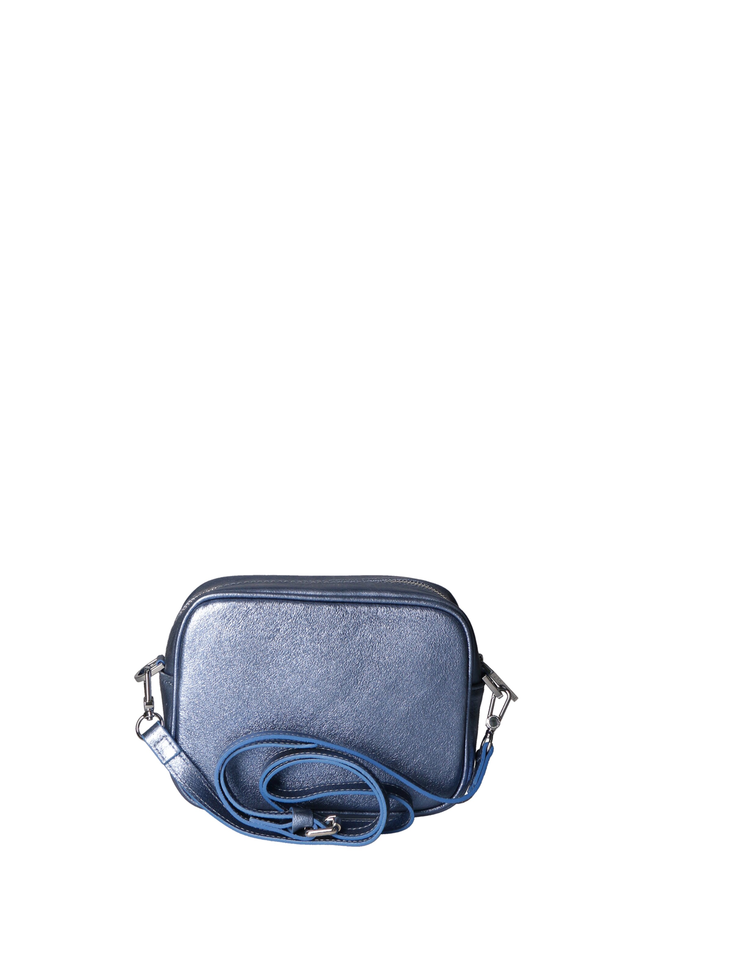 Borsa a tracolla 'Borsa a Tracolla Donna Pelle Laminata con Zip' di Virginia Rhinè in blu