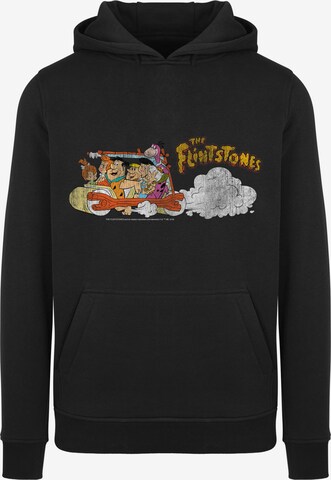 F4NT4STIC Sweatshirt 'The Flintstones Family Car Distressed' in Zwart: voorkant