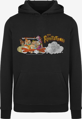 F4NT4STIC Sweatshirt 'The Flintstones Family Car Distressed' in Schwarz: predná strana