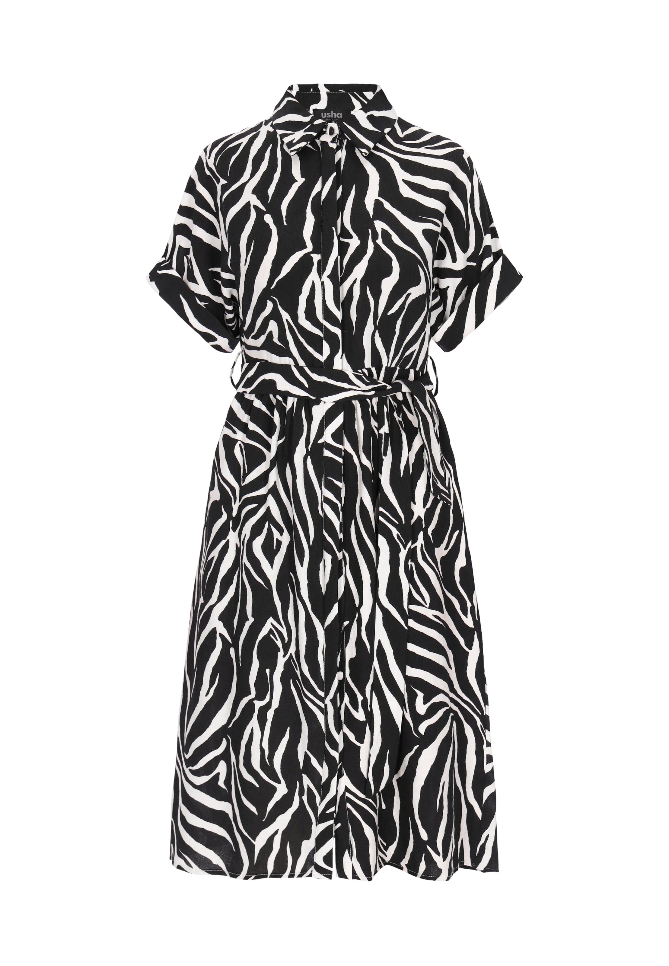 usha BLACK LABEL Blousejurk 'Classic' in Zwart: voorkant