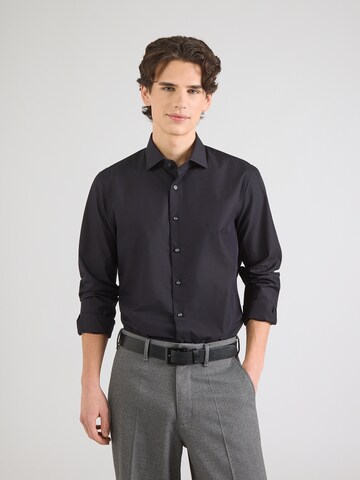 Michael Kors Slim Fit Hemd in Schwarz: Vorderseite