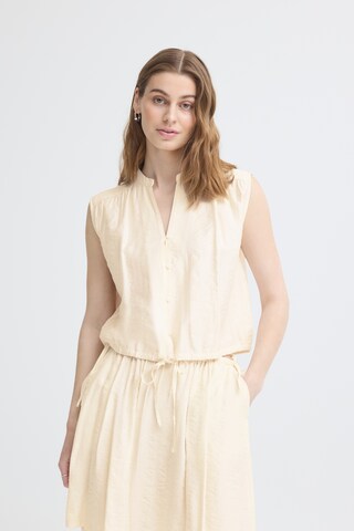 ICHI Blouse 'ELVIAS' in Beige: voorkant