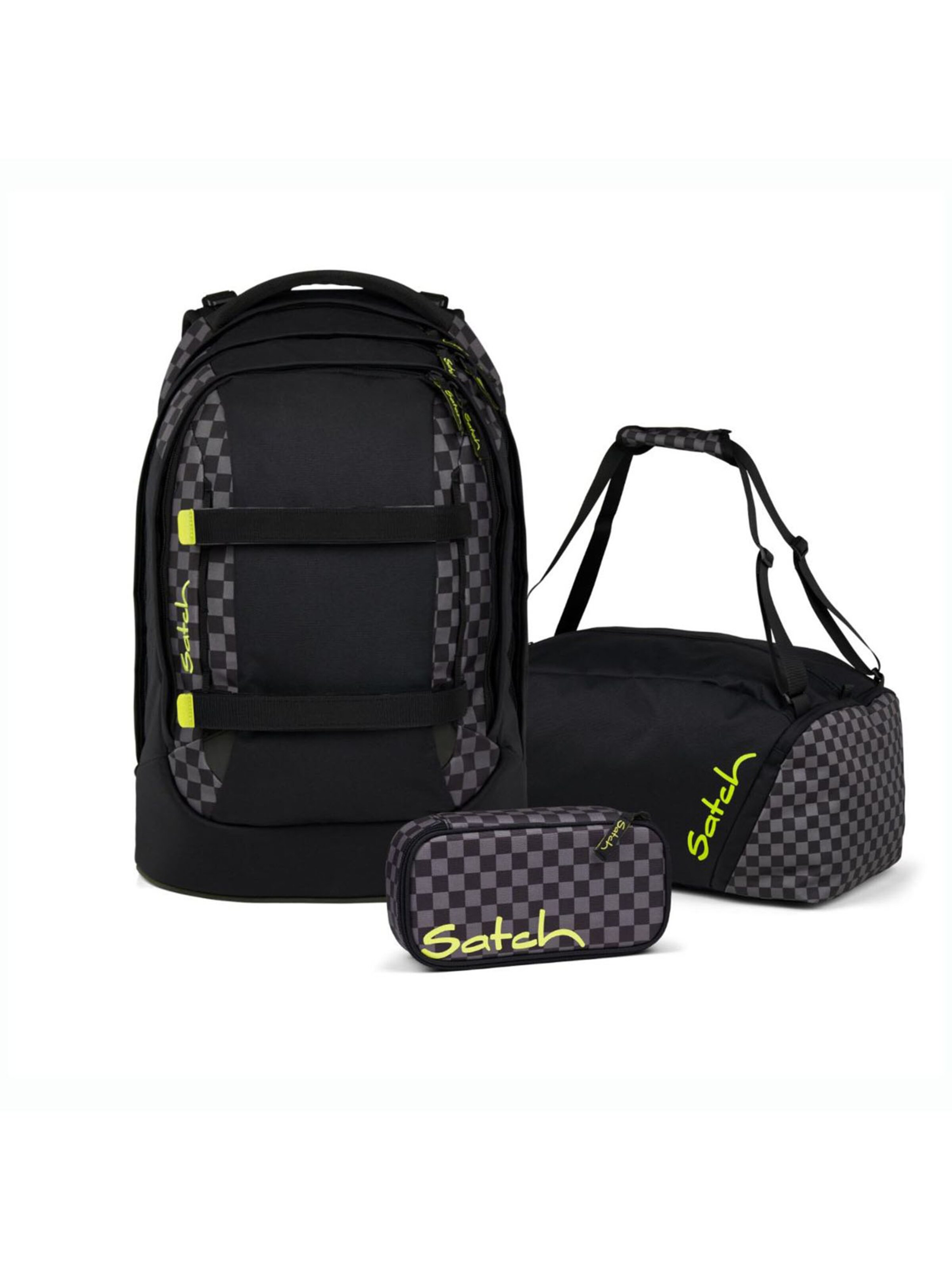 Satch Rucksack 'Pack Schulrucksack Set 3tlg'‌‌‌‌‌‌‌ in Schwarz: Vorderseite