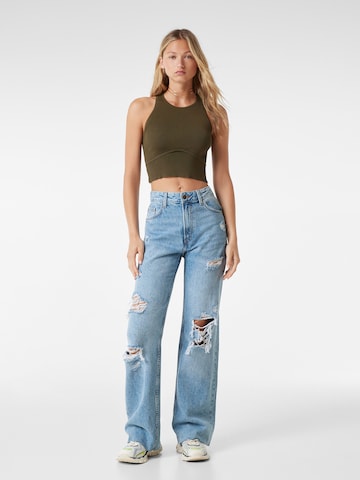 Bershka Wide leg Jeans in Blue