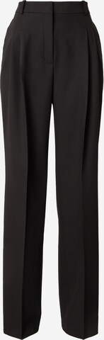 HUGO Regular Trousers with creases 'Havira' in Black: front