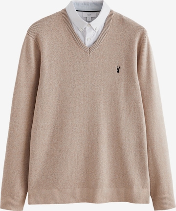 Pull-over Next en beige : devant