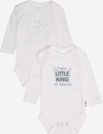 LILIPUT Romper/Bodysuit 'Little King' in White: front