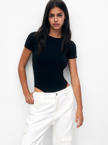 Pull&Bear T-shirtbody i svart: framsida