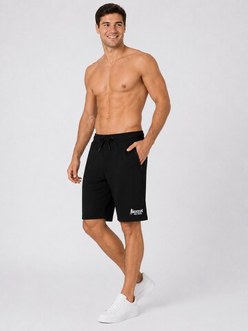 Boxeur des Rues - regular Pantalón deportivo 'Herren Baumwollshorts Boxeur des Rues, Schwarz, Dezentes weißes Logo' en negro