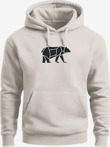 Neverless Sweatshirt 'Bär Lineart Polygon' in Beige: front