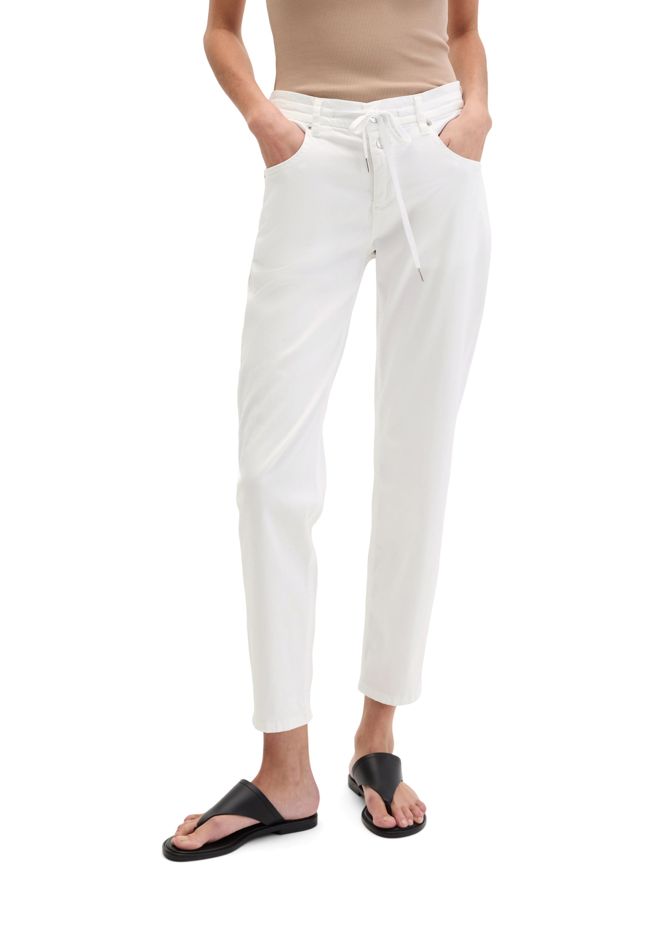 Marc O'Polo Loosefit Hose in Weiß: Vorderseite