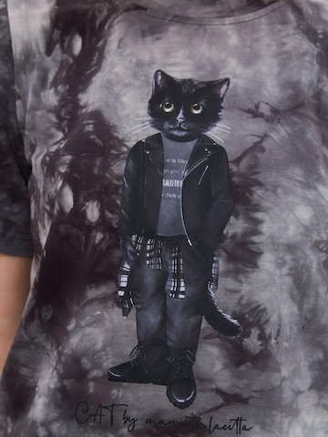Cat e Lolette Shirt 'Rocker Cat' in Grey