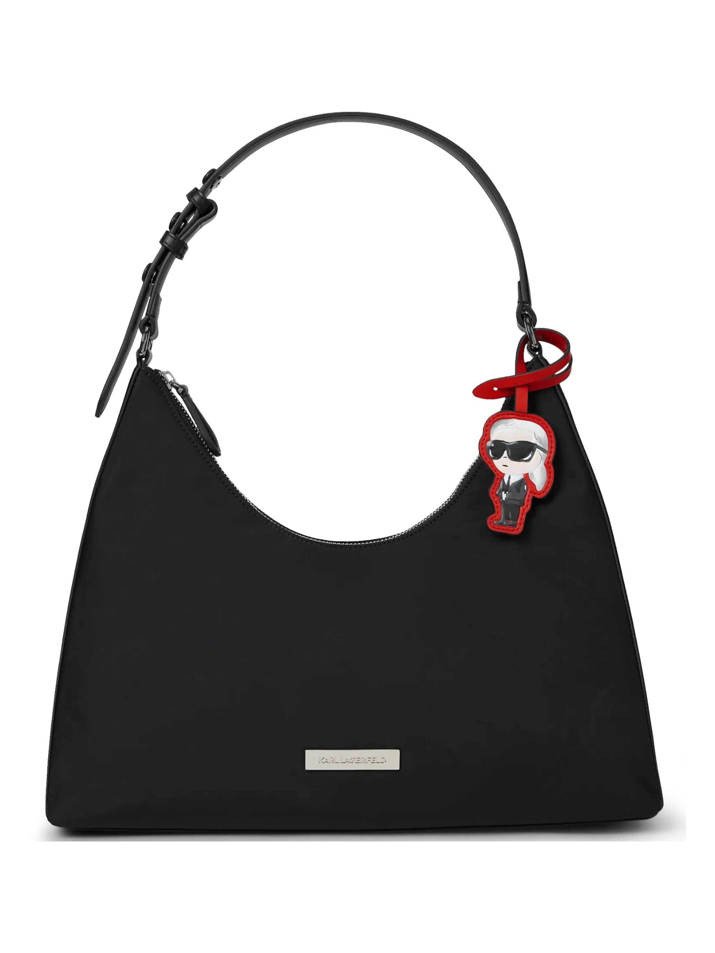 Karl Lagerfeld Schultertasche 'Ikon' in Schwarz: Vorderseite