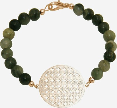 Gemshine Armband 'Yoga Mandala' in gold / grün / jade, Produktansicht
