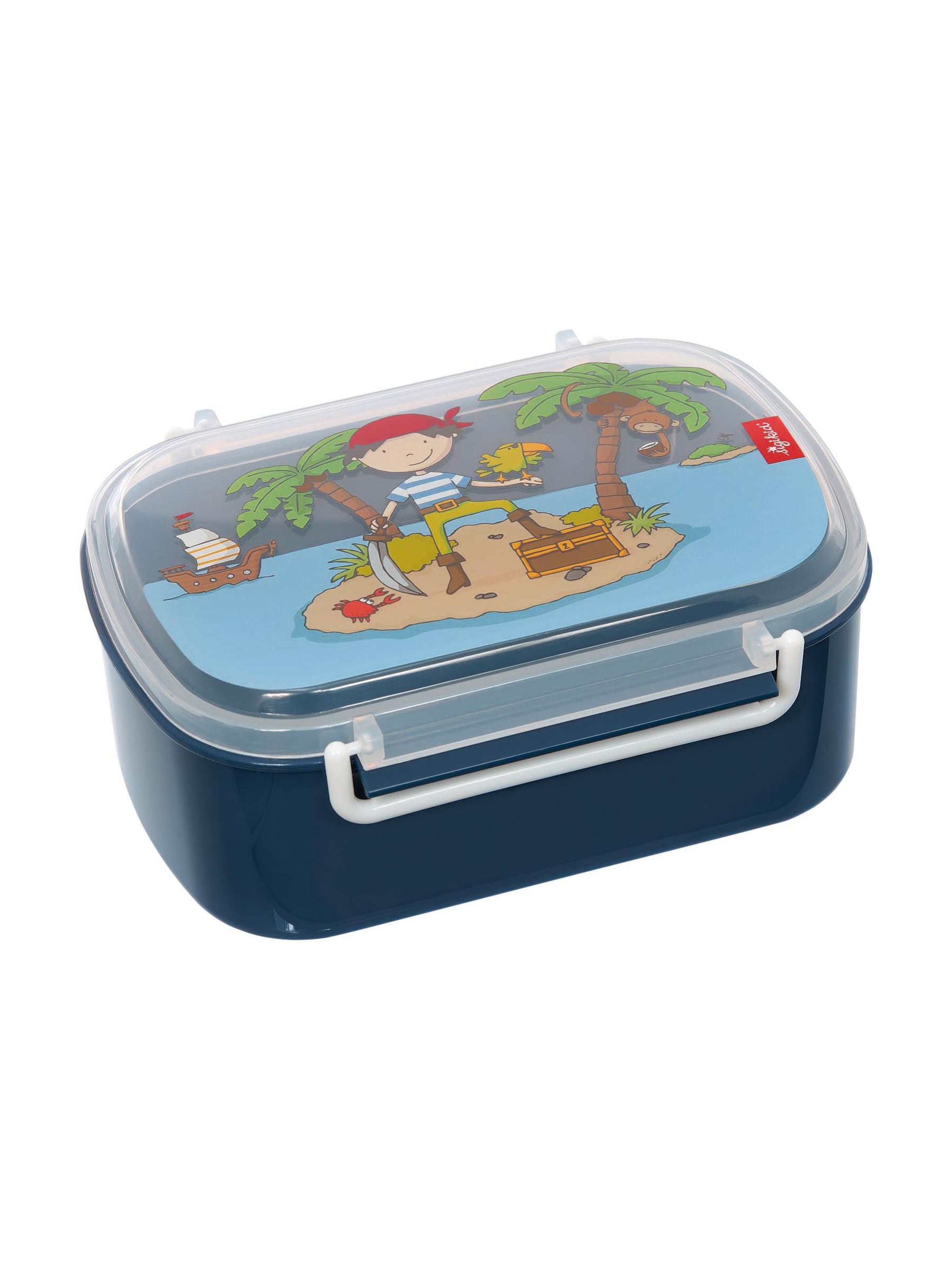 SIGIKID Drinking Bottle 'Brotdose Lunchbox mit Rohkostschälchen' in Green: front
