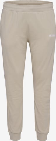 Hummel Tapered Workout Pants 'LEGACY' in Beige: front