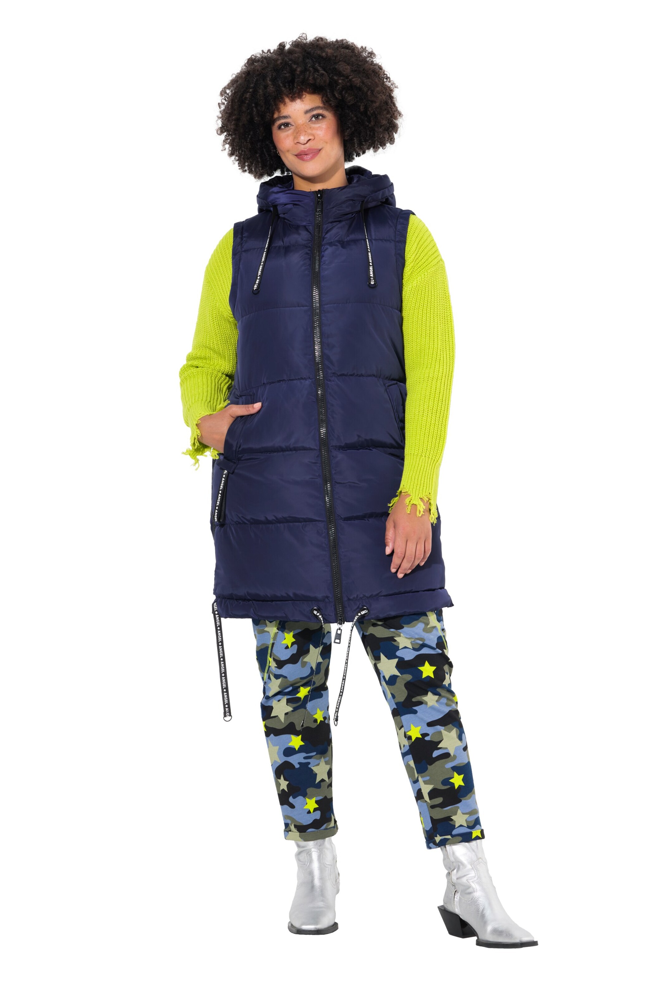 Angel of Style Vest in Blue: front