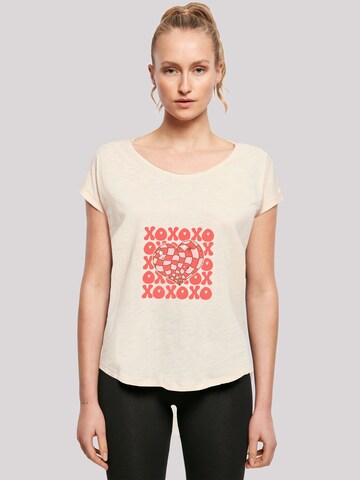 T-shirt 'XOXO Herz Love' F4NT4STIC en beige : devant