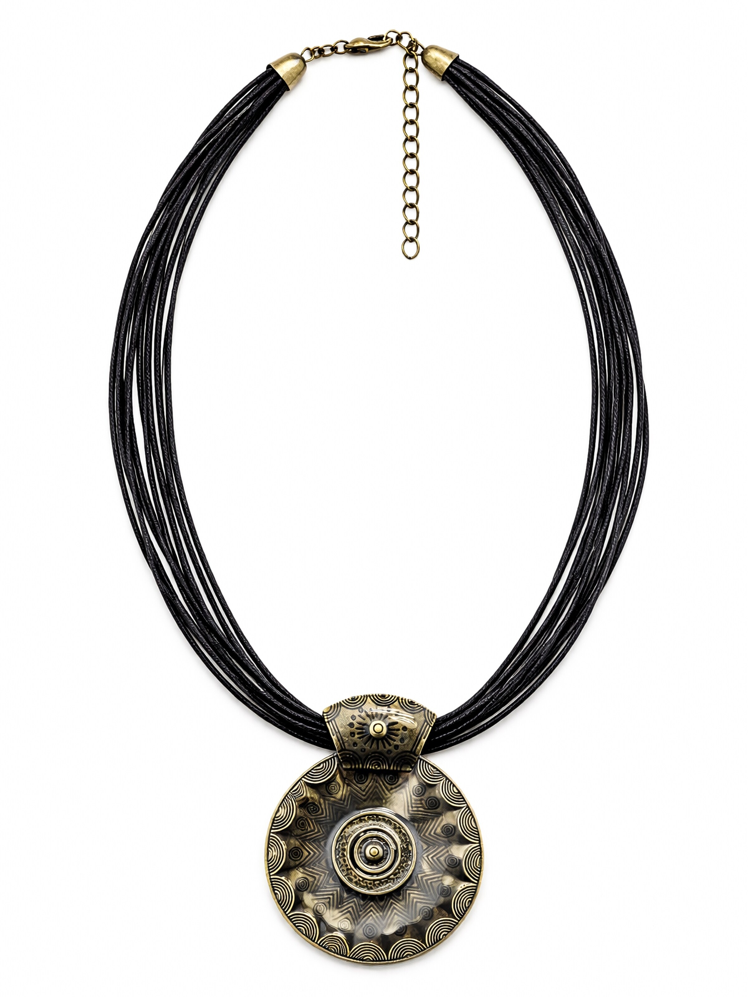 COLLEZIONE ALESSANDRO Necklace 'Ciondolo' in Black: front