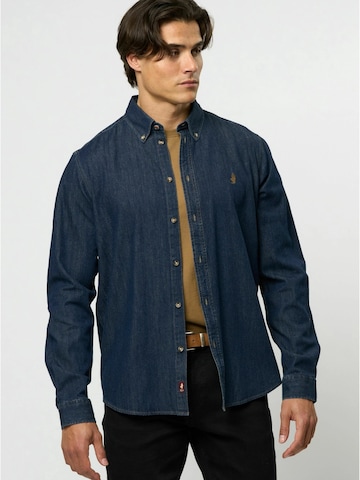 MCS Regular Fit Hemd 'Tim' in Blau: Vorderseite