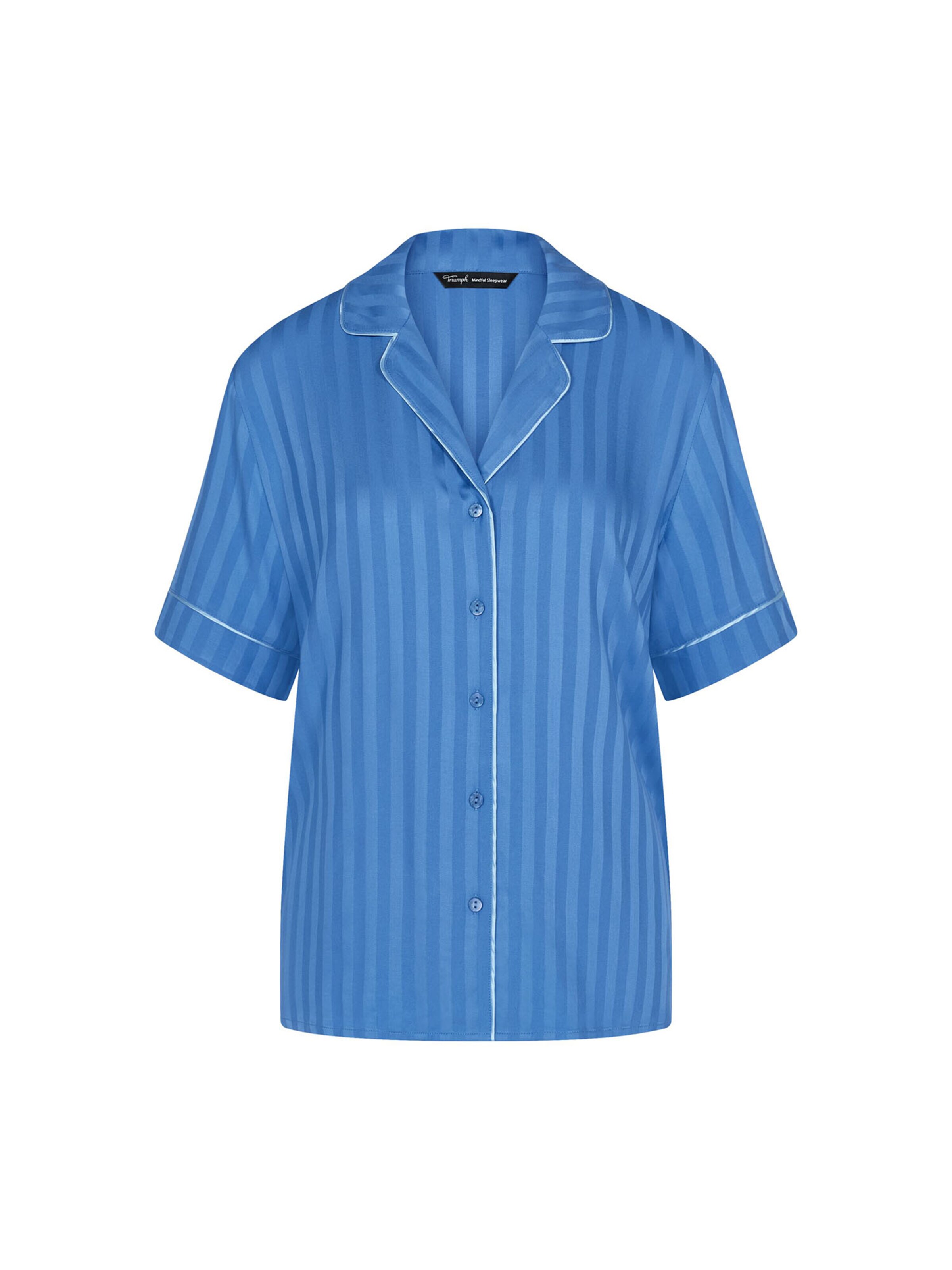 TRIUMPH Pajama shirt ' Red Label Amourette Jacquard ' in Blue: front