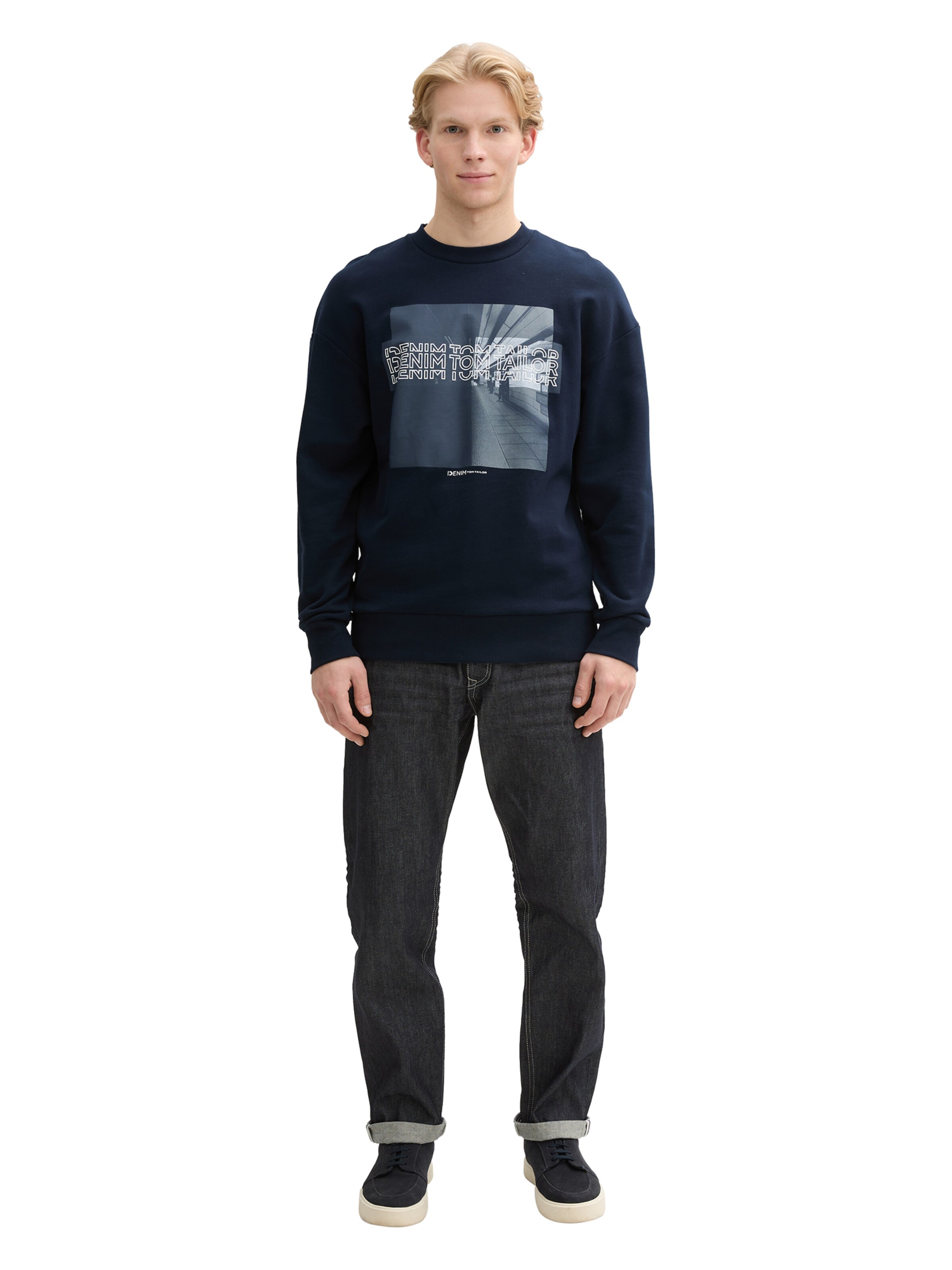 TOM TAILOR DENIM Tréning póló - kék