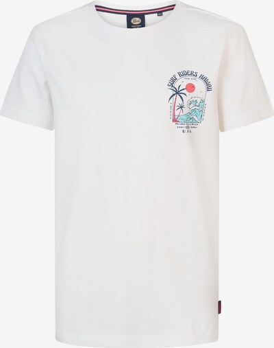 Petrol Industries T-Shirt 'Beachy' in navy / aqua / orange / weiß, Produktansicht