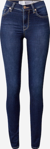 Yellow Blue Denim Skinny Jeans 'New Soph' i blå: framsida