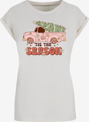 T-shirt 'Tis The Season Christmas' F4NT4STIC en beige : devant