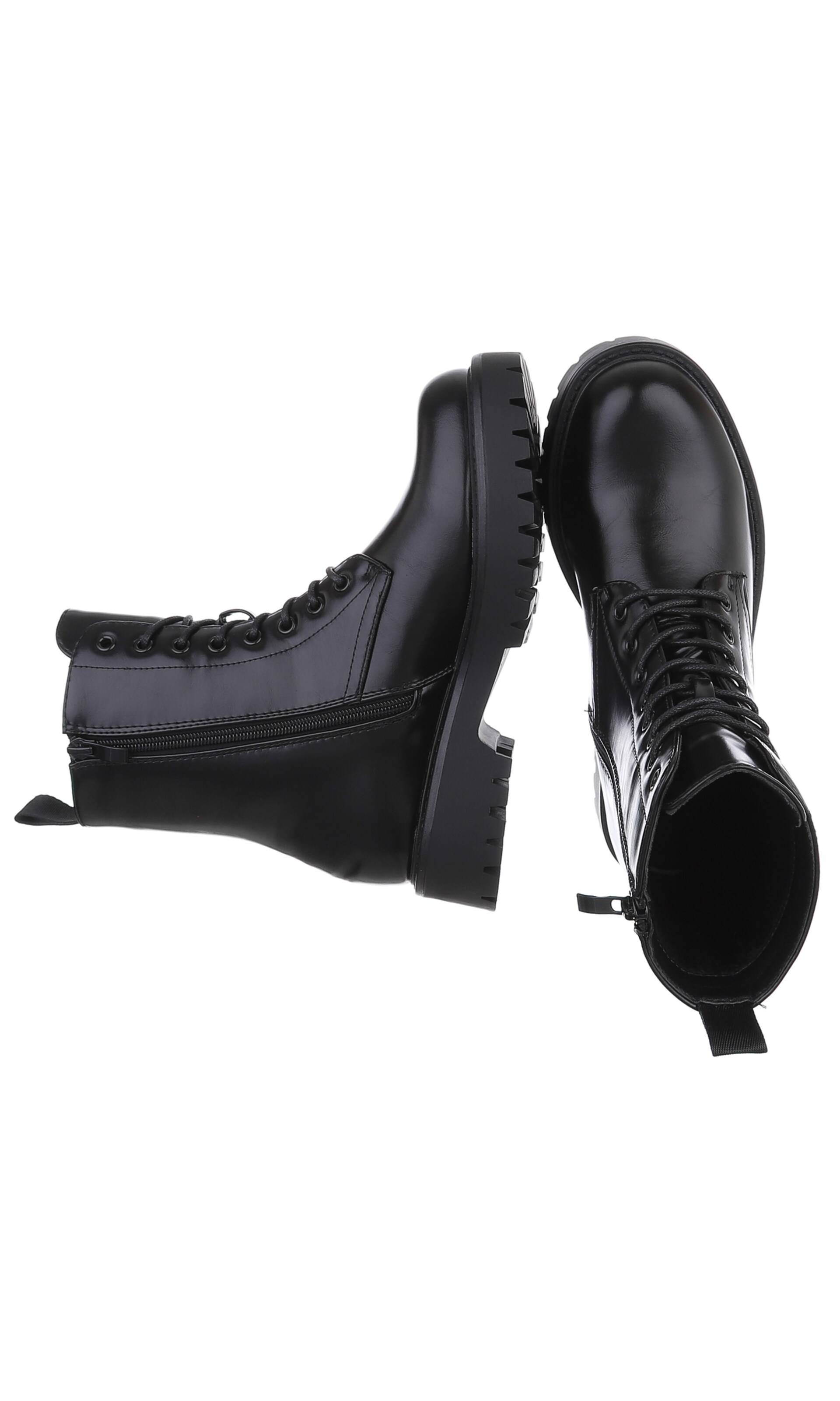 Ital-Design Schnürstiefelette in Schwarz