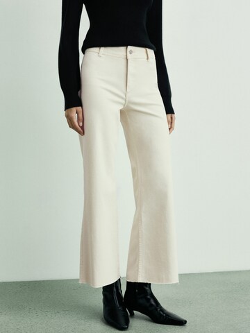 MANGO Wide leg Jeans 'CATHERIN' in White: front