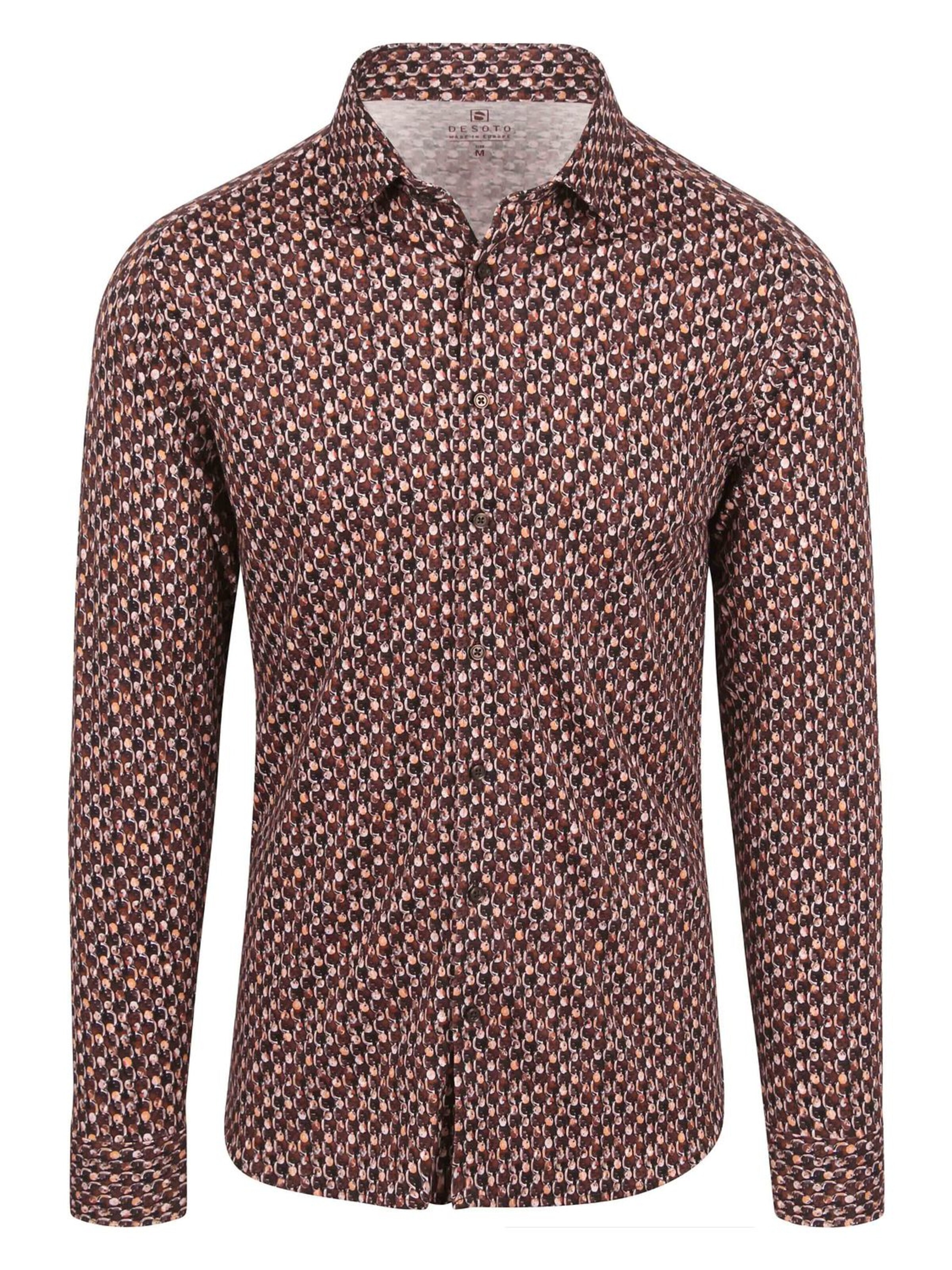 DESOTO Slim Fit Hemd‌‌‌‌‌‌‌‌ in Braun: Vorderseite