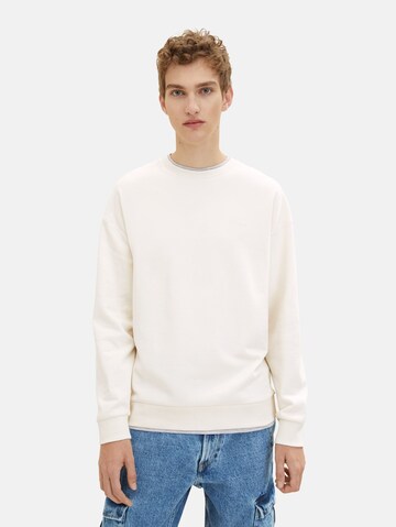 TOM TAILOR DENIM Sweatshirt i beige: framsida