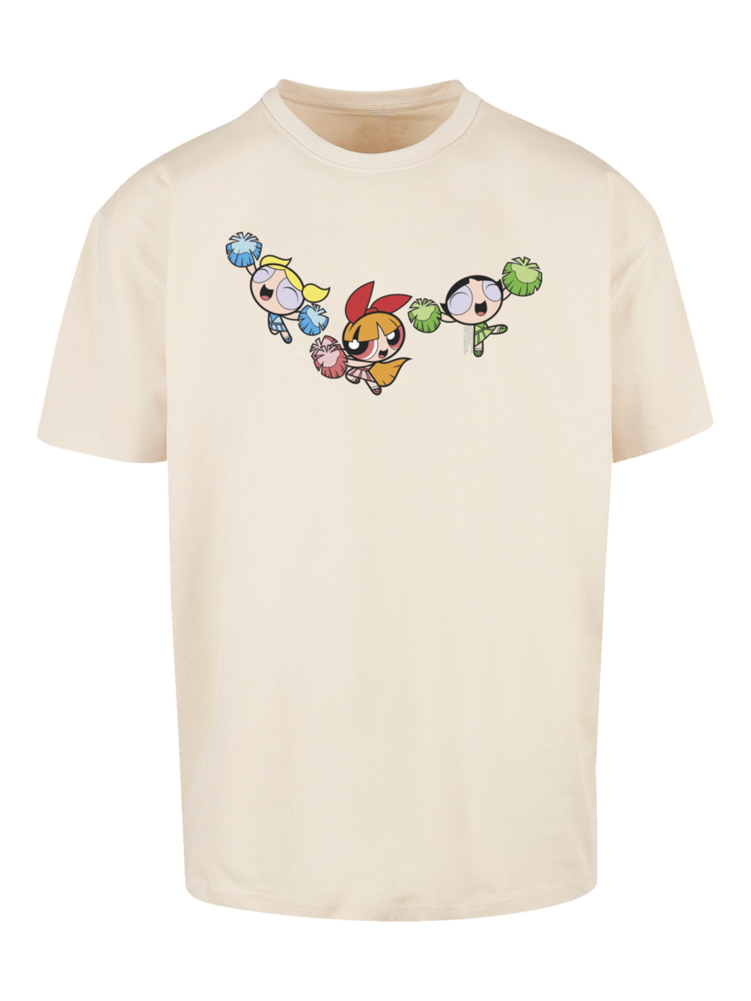 T-Shirt 'Powerpuff Girls Cheerleaders' F4NT4STIC en beige : devant
