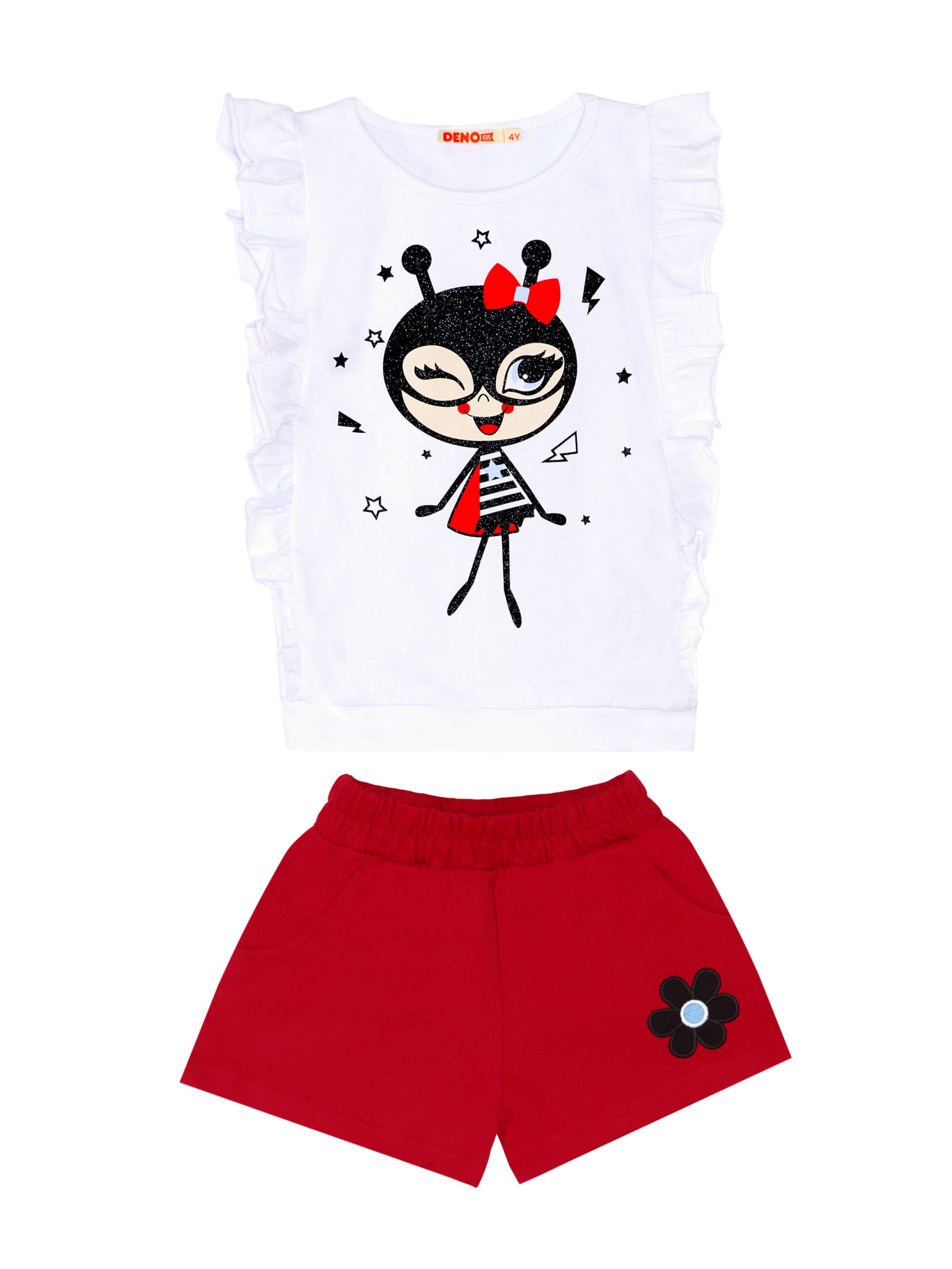 Denokids Set 'Bug Love' in Rot: Vorderseite