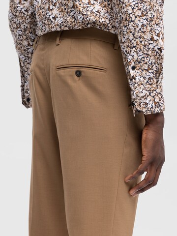 SELECTED HOMME Slim fit Pleated Pants 'Neil' in Brown