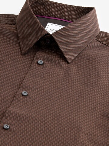 Next Slim fit Πουκάμισο σε καφέ