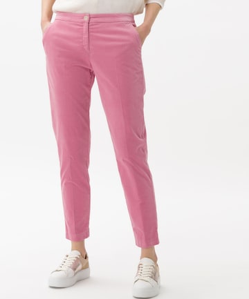 BRAX Slim fit Trousers with creases 'Maron' in Pink: front