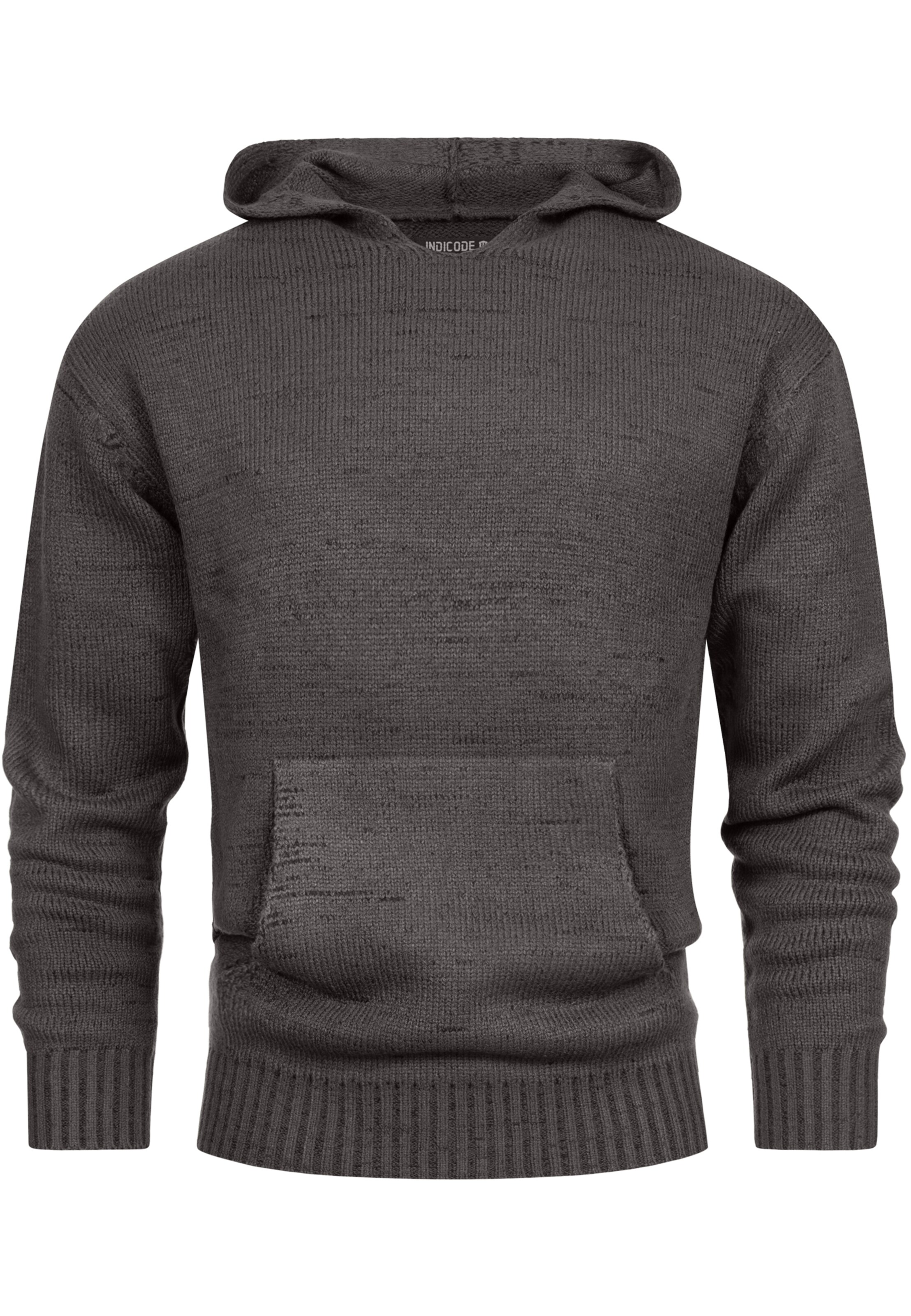 INDICODE JEANS Pullover 'Ledger' in Grau: Vorderseite