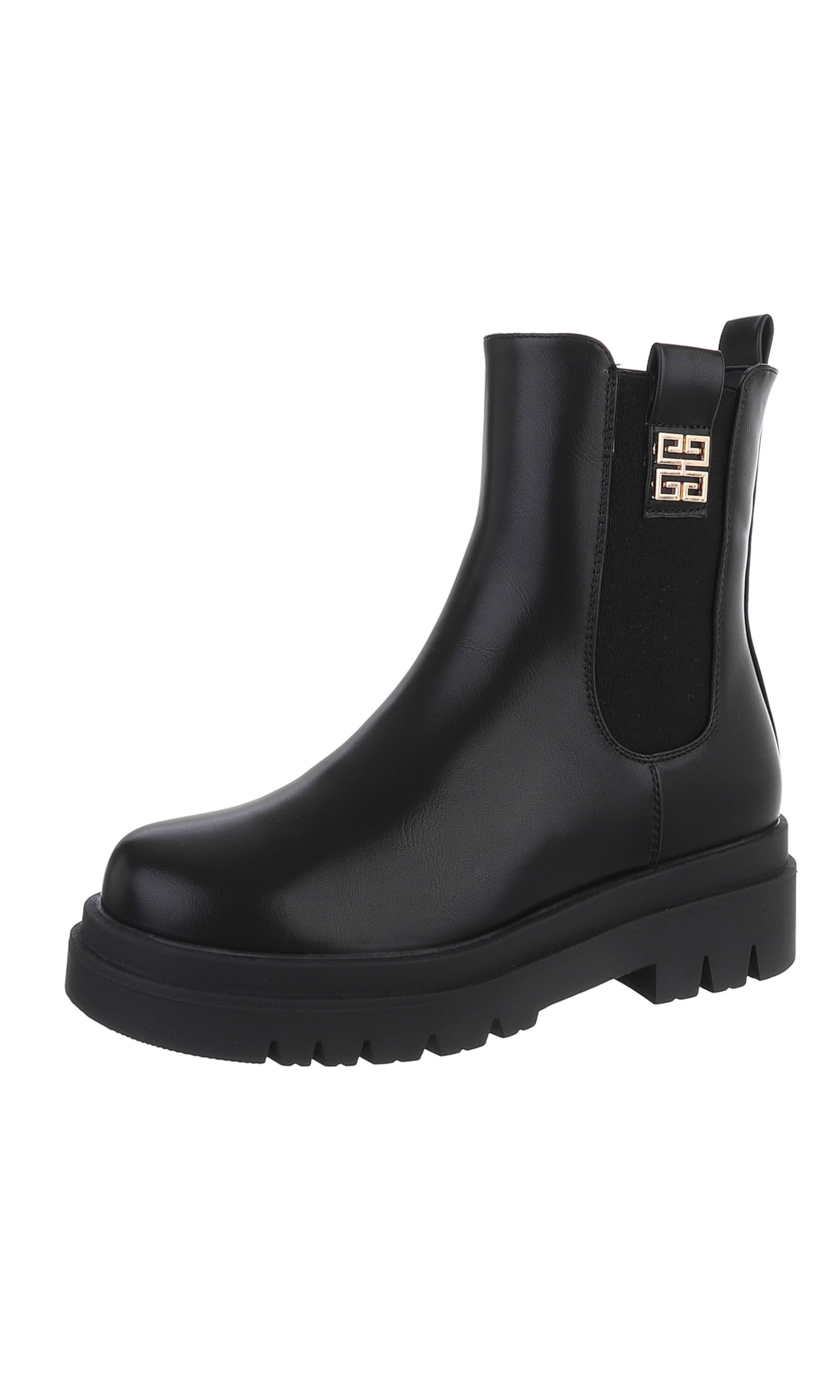 Ital-Design Chelsea Boots in Schwarz: Vorderseite