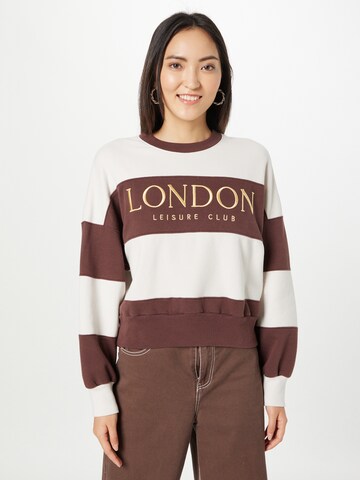 Abercrombie & Fitch Sweatshirt 'DOLMAN SUNDAY CRE' in Wit: voorkant