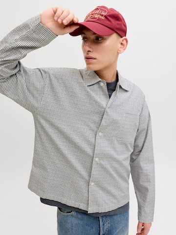 JACK & JONES Comfort fit Button Up Shirt 'JORAustin' in Grey