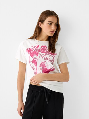 Bershka Tričko - Biela: predná strana