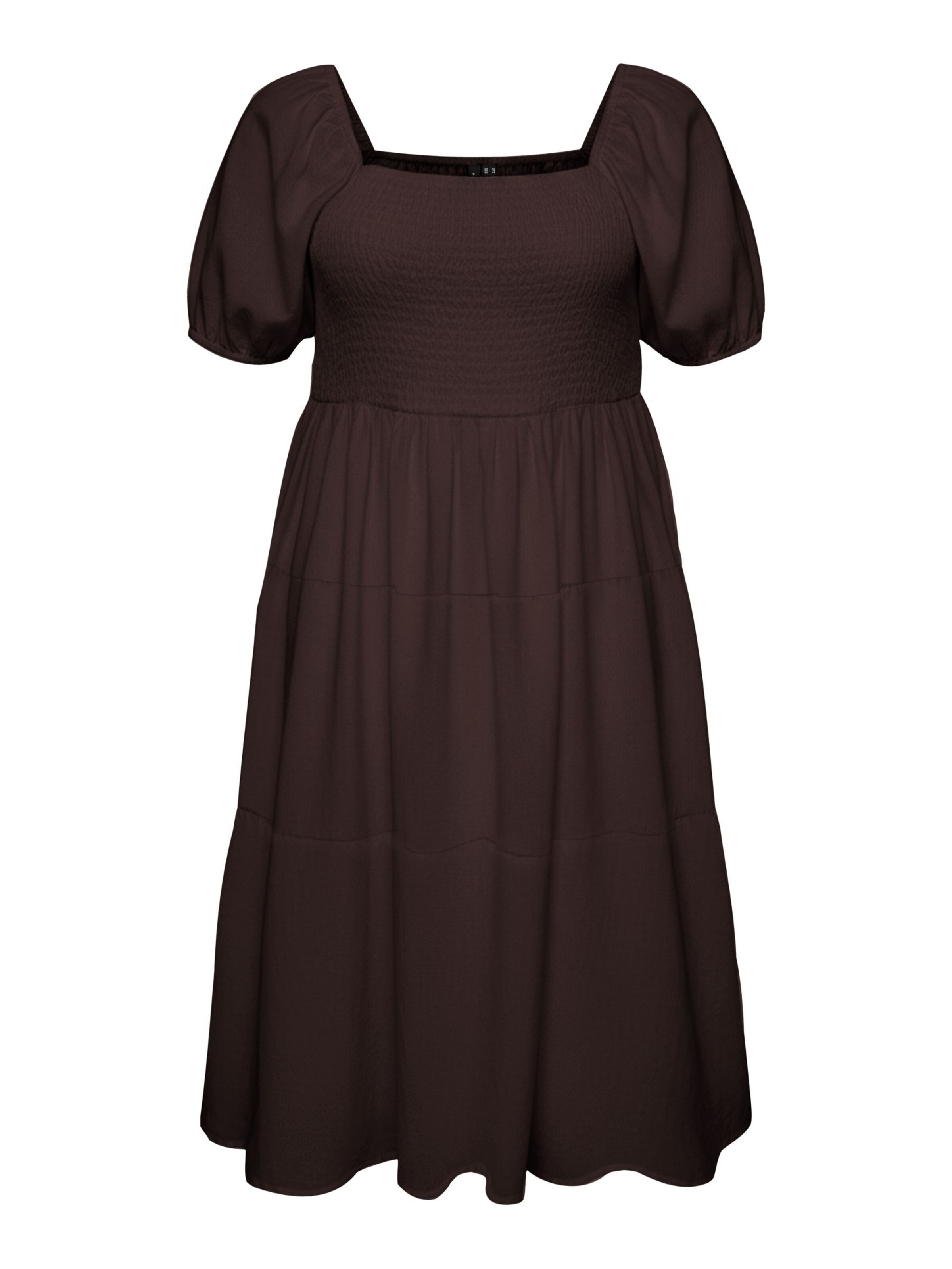Robe 'VMCRokaya' Vero Moda Curve en marron : devant
