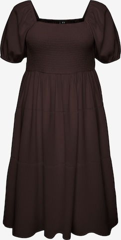 Robe 'VMCRokaya' Vero Moda Curve en marron : devant