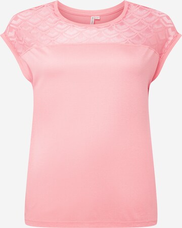 T-shirt 'FLAKE' ONLY Carmakoma en rose : devant